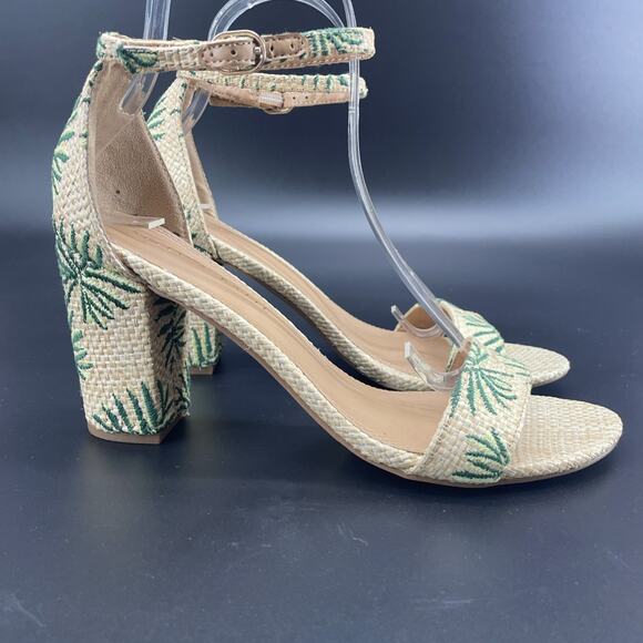 Kelly & Katie Hailee Natural Raffia Womens 8.5M Heels Tropical Beach Resort Wear - Picture 5 of 11